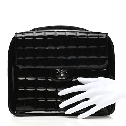 Chanel Patent Quilted Chocolate Bar Top Handle Bag Black 2 of 9