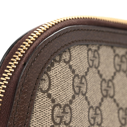 Gucci GG Supreme Monogram Textured Calfskin Web Medium Ophidia Cosmetic Case Beige Ebony New Acero 9 of 9