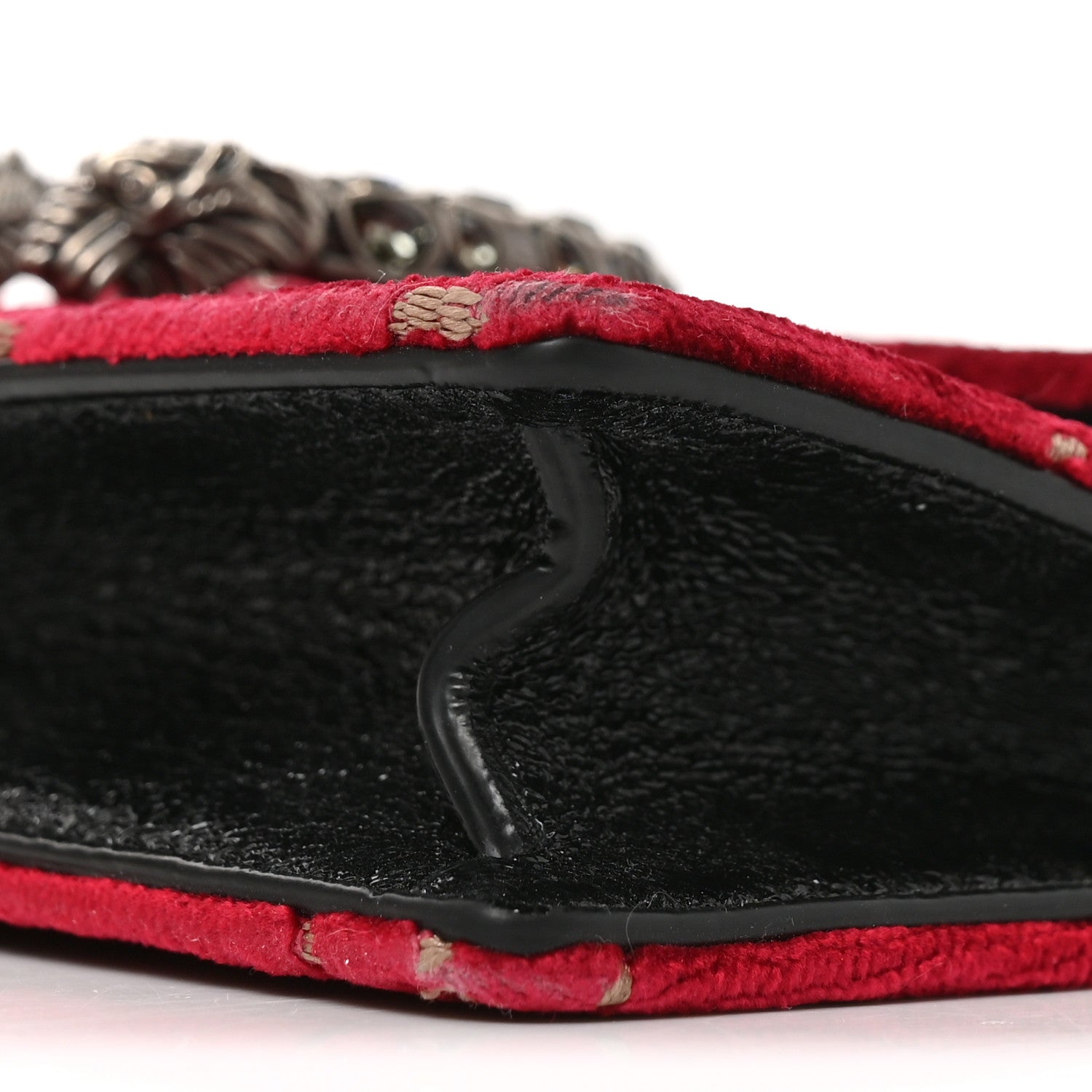 Gucci Velvet GG Monogram Super Mini Dionysus Shoulder Bag Red Cipria Black 8 of 10