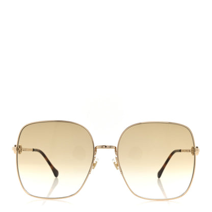 Gucci Metal Horsebit Square Frame Sunglasses GG0879S Gold 2 of 8
