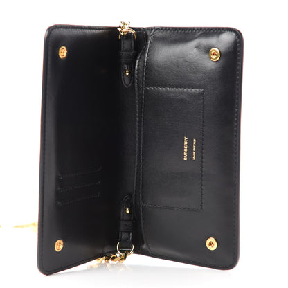 Burberry Grainy Calfskin Rowe TB Phone Wallet On Chain Black 5 of 11