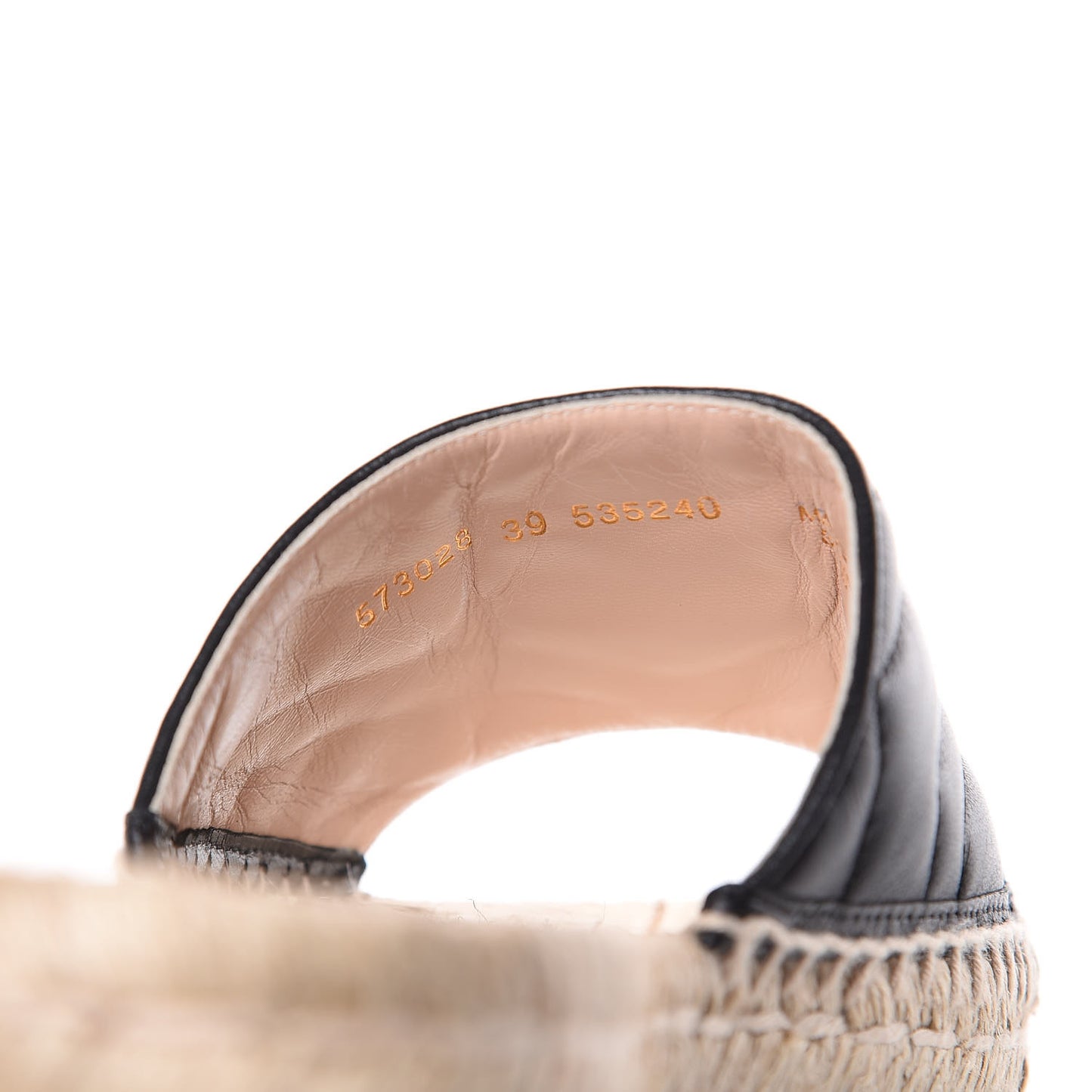 Nappa Matelasse GG Marmont Espadrille Slide Sandals 39 Black