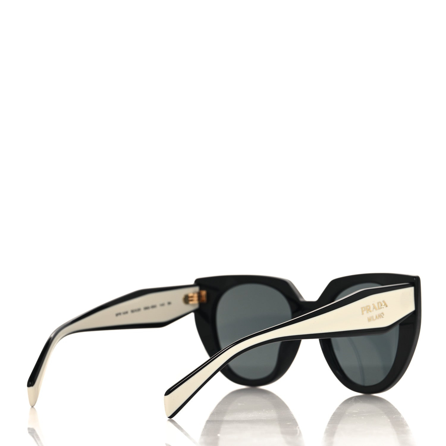 Prada Acetate Square Sunglasses SPR 14W Black White 4 of 7