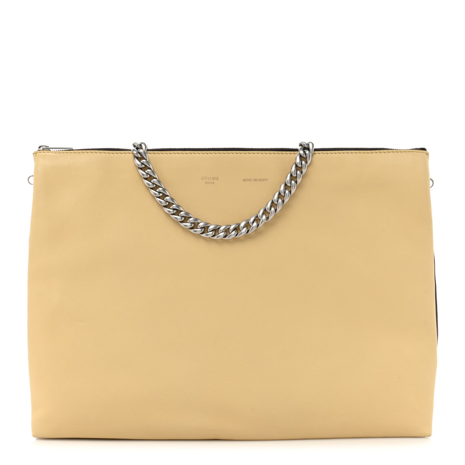Celine Lambskin Soft Trio Zipped Bag Vanilla 1 of 17