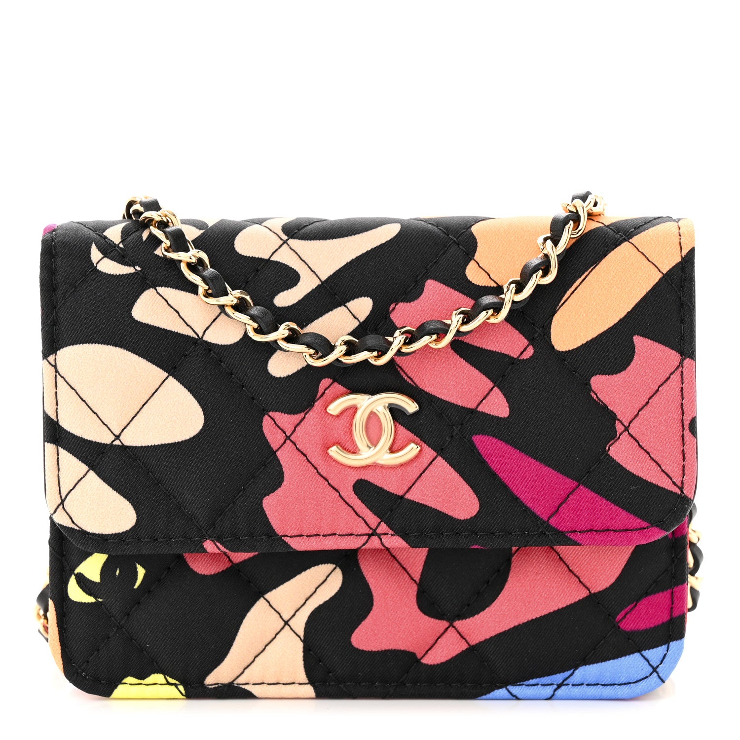 Chanel Canvas Printed CC Mini Clutch With Chain Multicolor 1 of 10