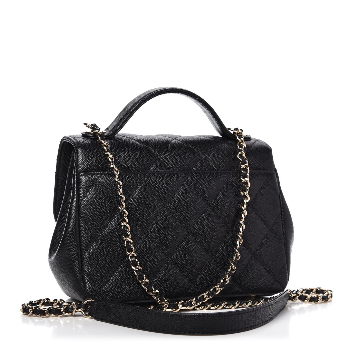 Caviar Quilted Small Business Affinity Flap Black