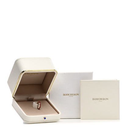 Boucheron 18K Pink Gold Red Ceramic Quatre Classique Wedding Band Ring 48 4.5 6 of 6