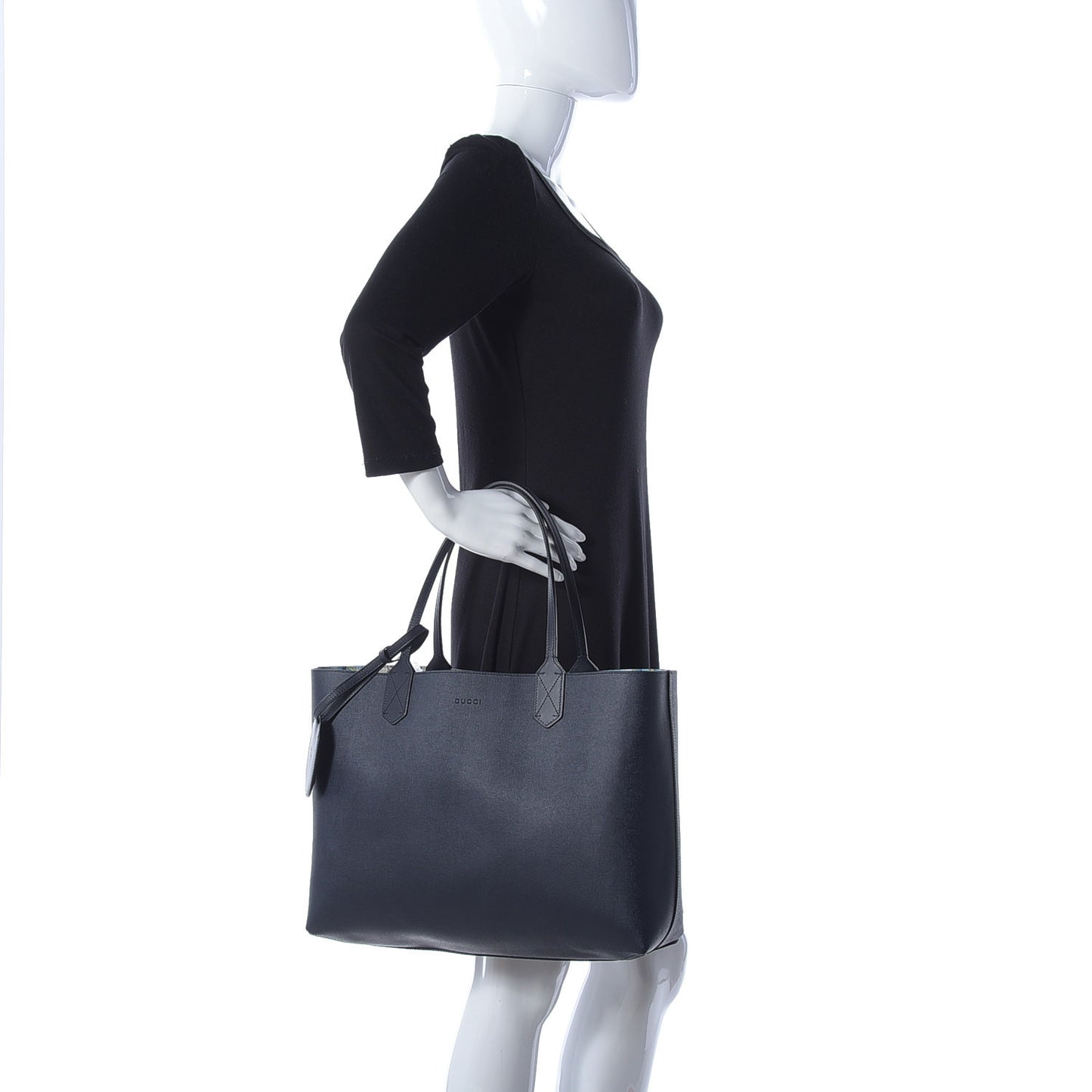 GG Supreme Monogram Blooms Medium Reversible Tote Beige Blue Navy