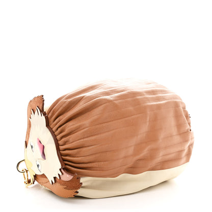 Loewe X HOWLS MOVING CASTLE Lambskin Pleated Heen Bracelet Pouch Shoulder Bag Rust 4 of 11