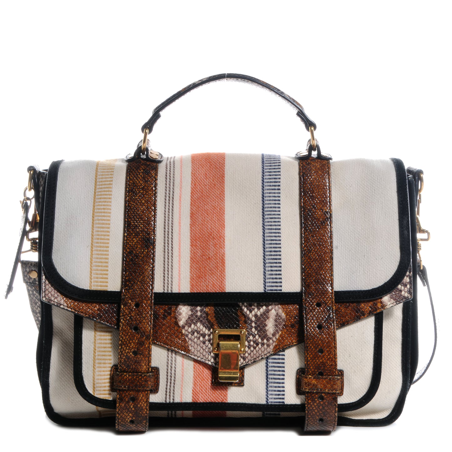 Canvas and Printed Python PS1 Large Satchel