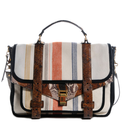 Proenza Schouler Canvas and Printed Python PS1 Large Satchel 1 of 13