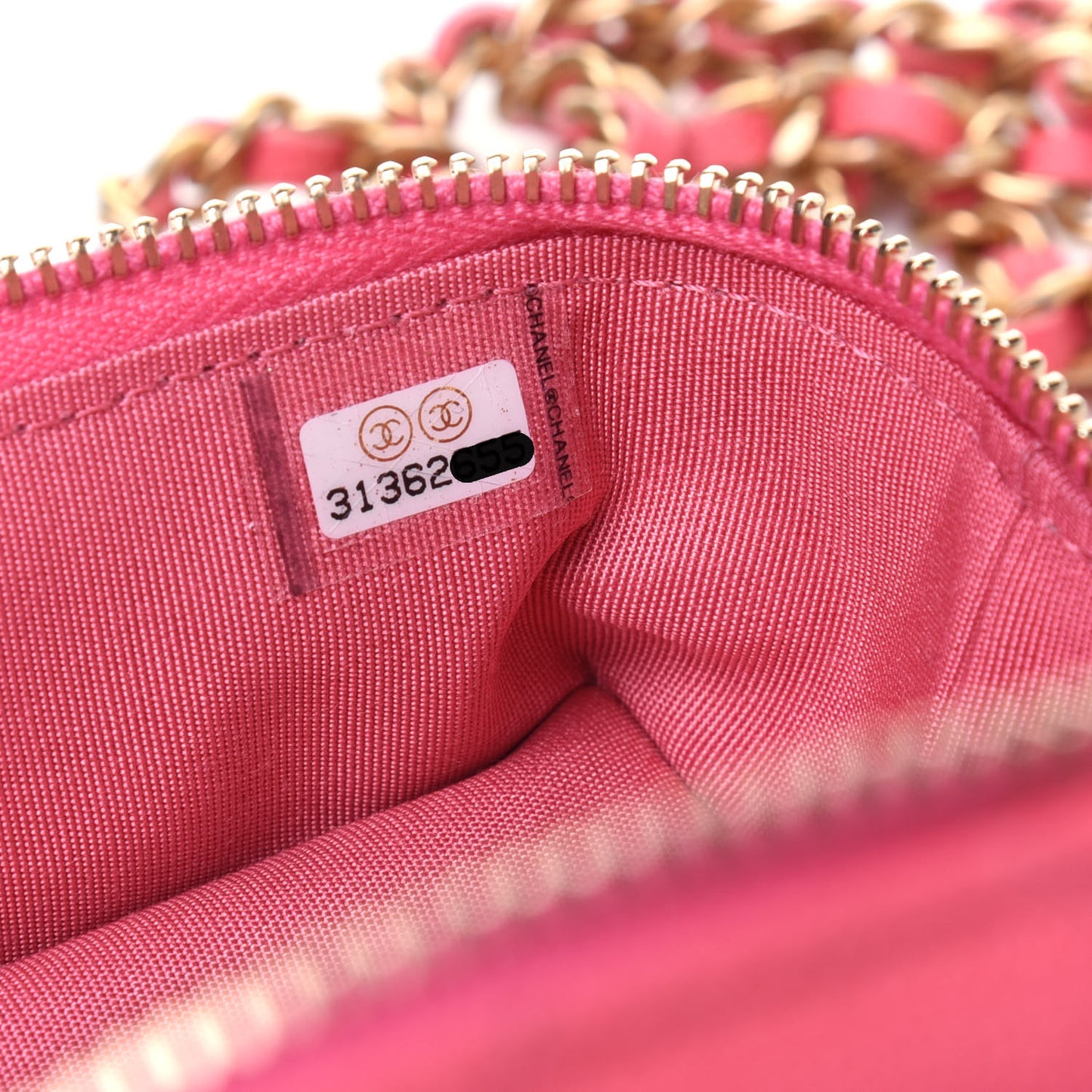 Caviar Quilted Mini Top Handle Vanity With Chain Pink