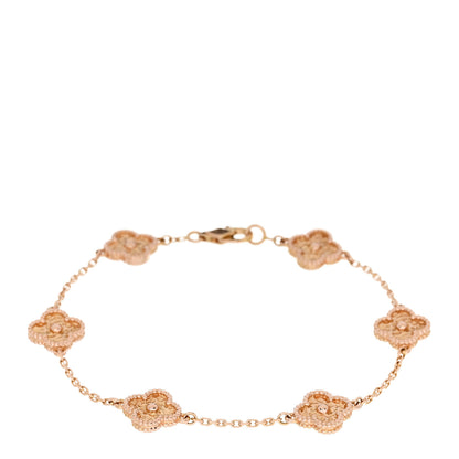 Van Cleef & Arpels 18K Rose Gold 6 Motifs Sweet Alhambra Bracelet 1 of 5