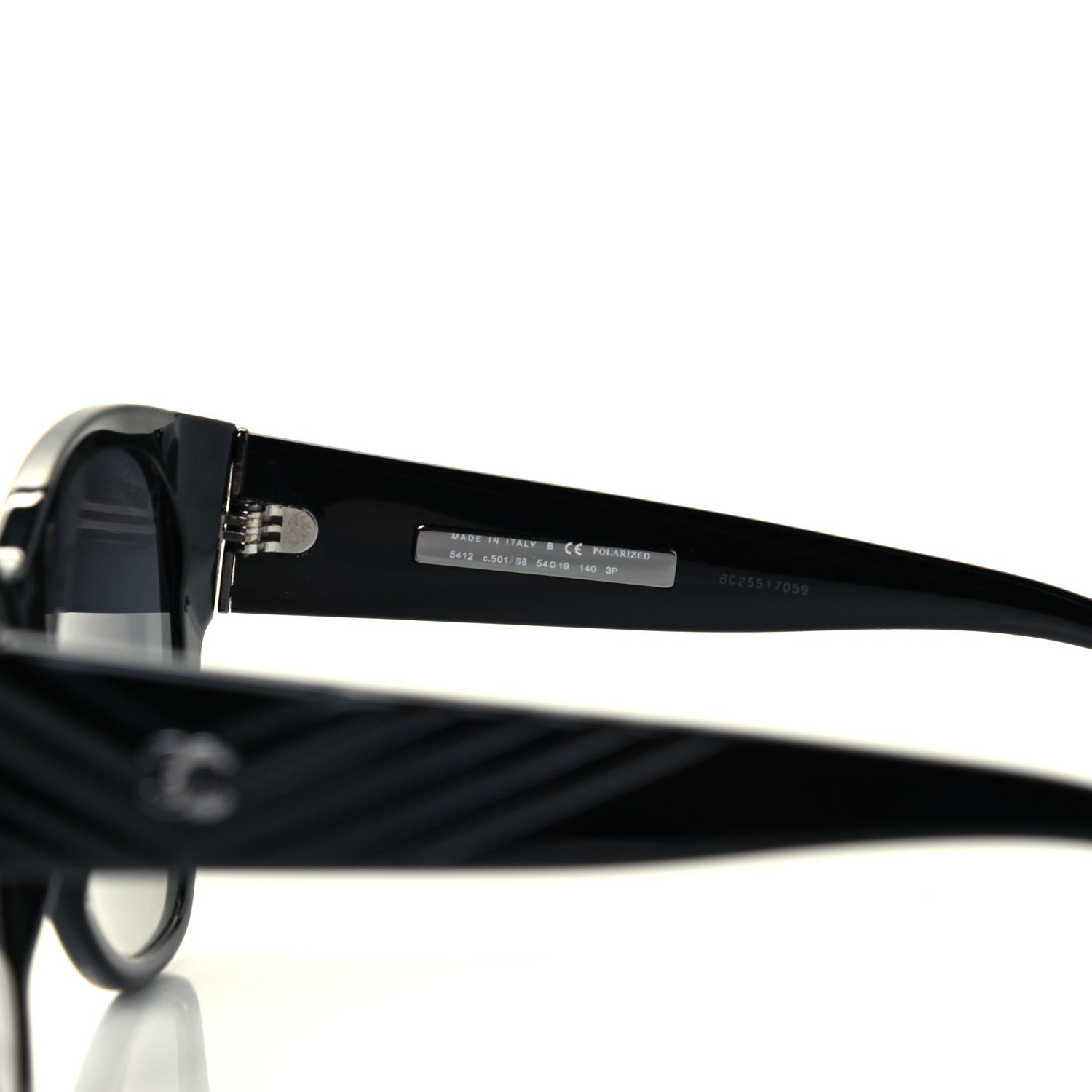 Chanel Acetate Polarized Butterfly CC Sunglasses 5412 Black 6 of 8