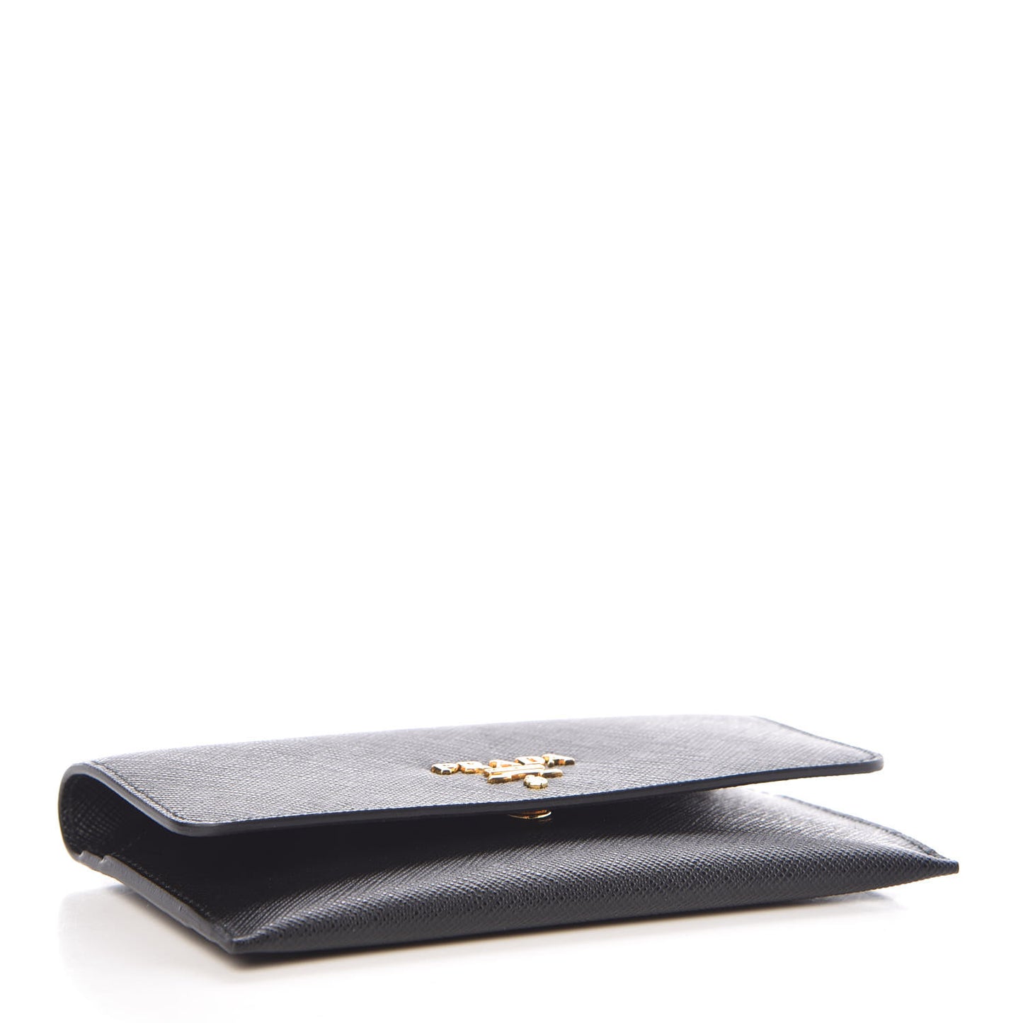 Saffiano Metal Flap Wallet Black