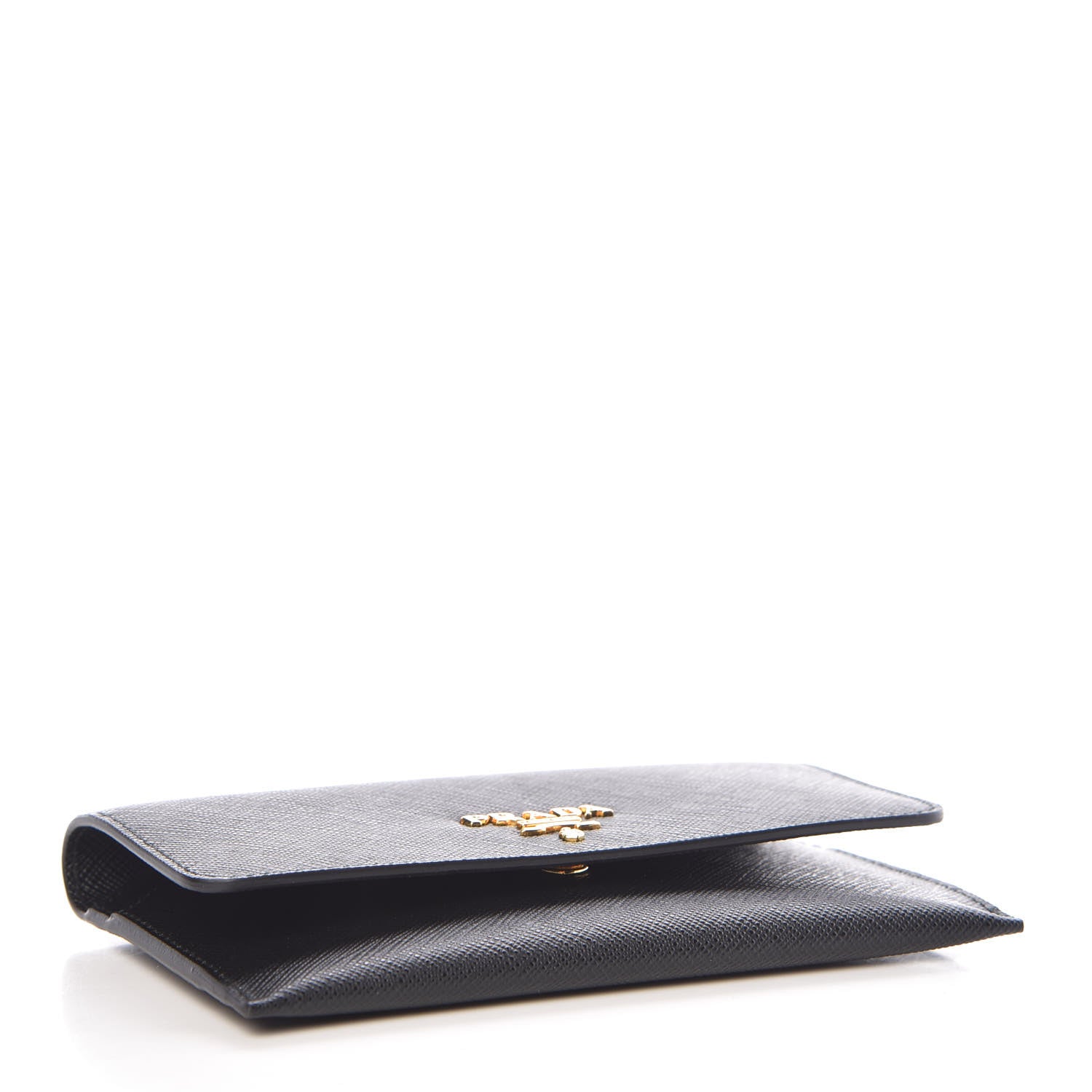 Prada Saffiano Metal Flap Wallet Black 4 of 8