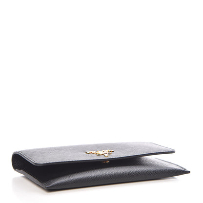 Prada Saffiano Metal Flap Wallet Black 4 of 8