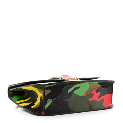 Valentino Garavani Nappa Canvas Camouflage Medium Glam Lock Rockstud Flap Multicolor 4 of 12