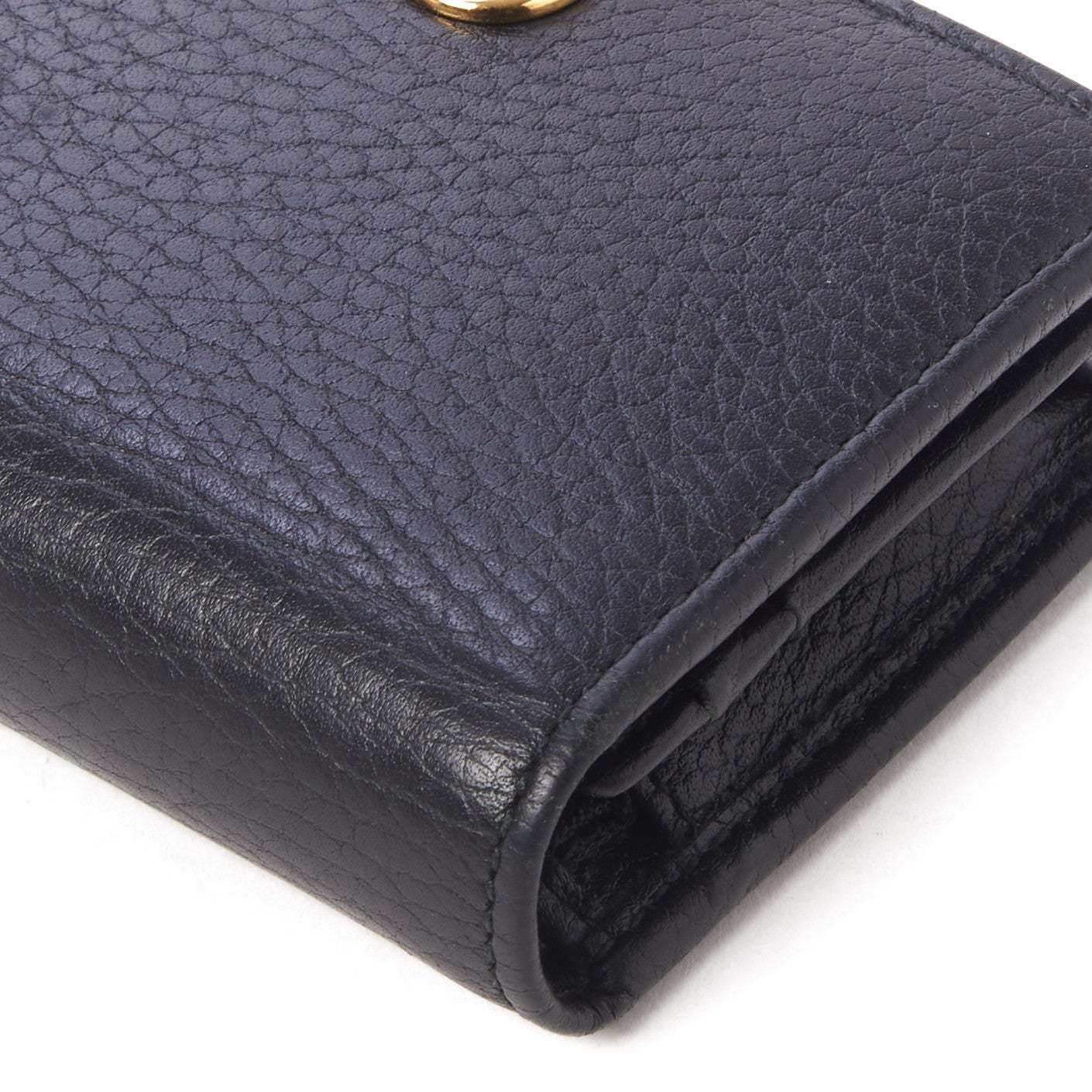 Gucci Pebbled Calfskin GG Marmont Card Case Black 5 of 8