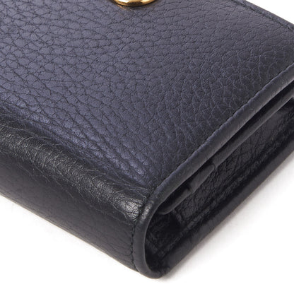 Gucci Pebbled Calfskin GG Marmont Card Case Black 5 of 8