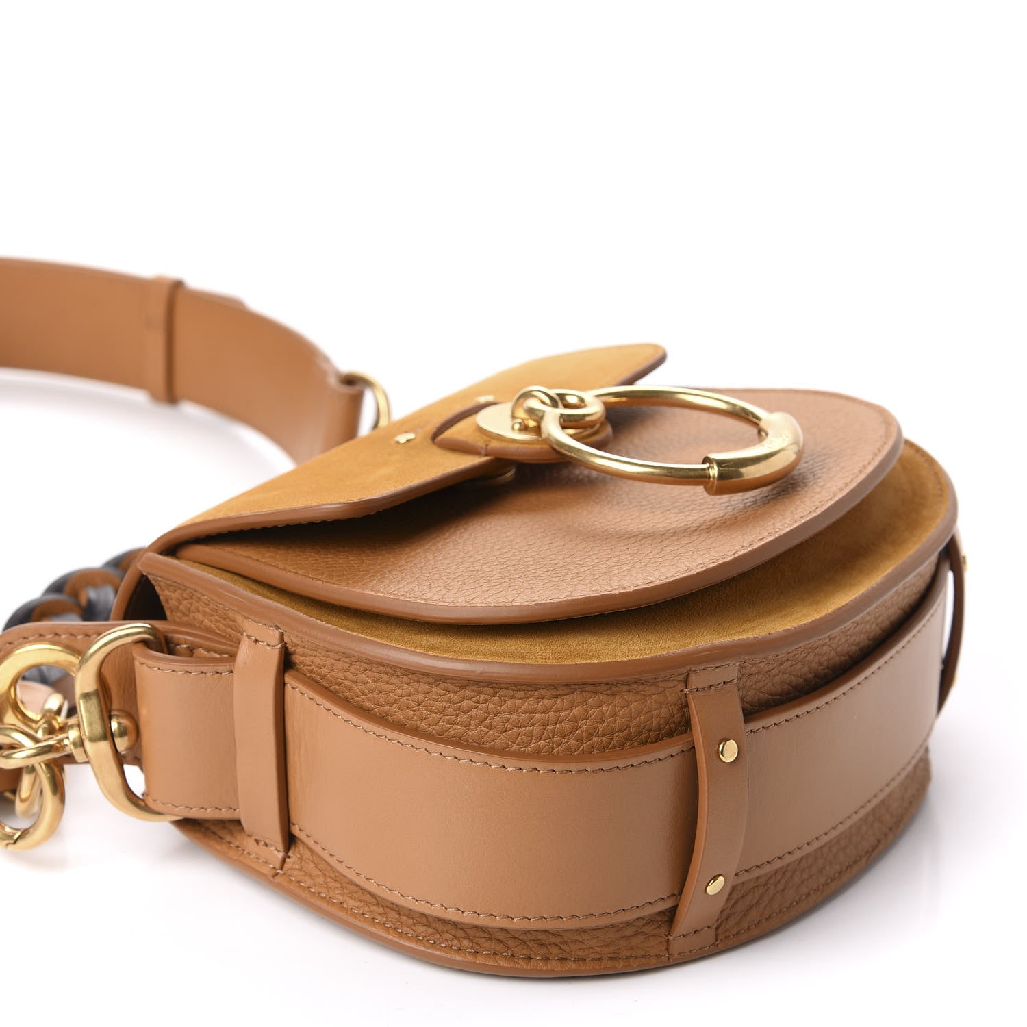 Chloe Calfskin Suede Small Braided Tess Bag Autumnal Brown 5 of 11