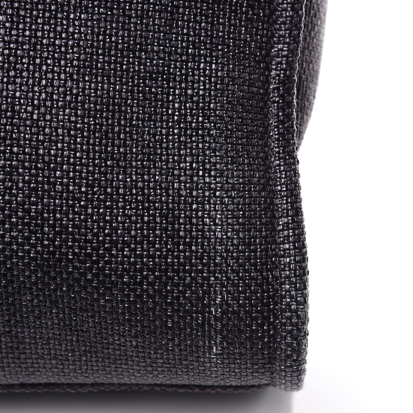 Woven Straw Raffia Small Deauville Tote Black