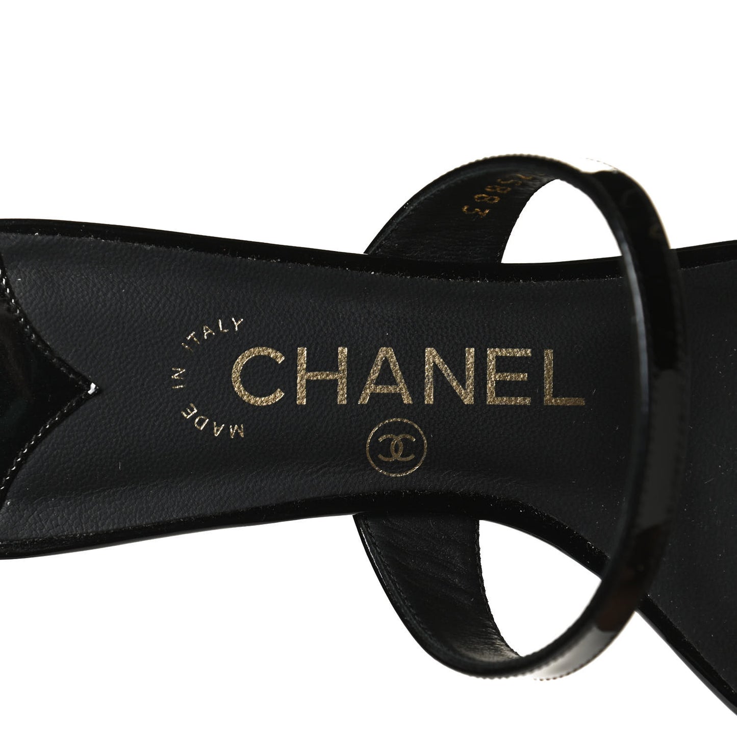 Patent CC Toe Ring Sandals 37 Black