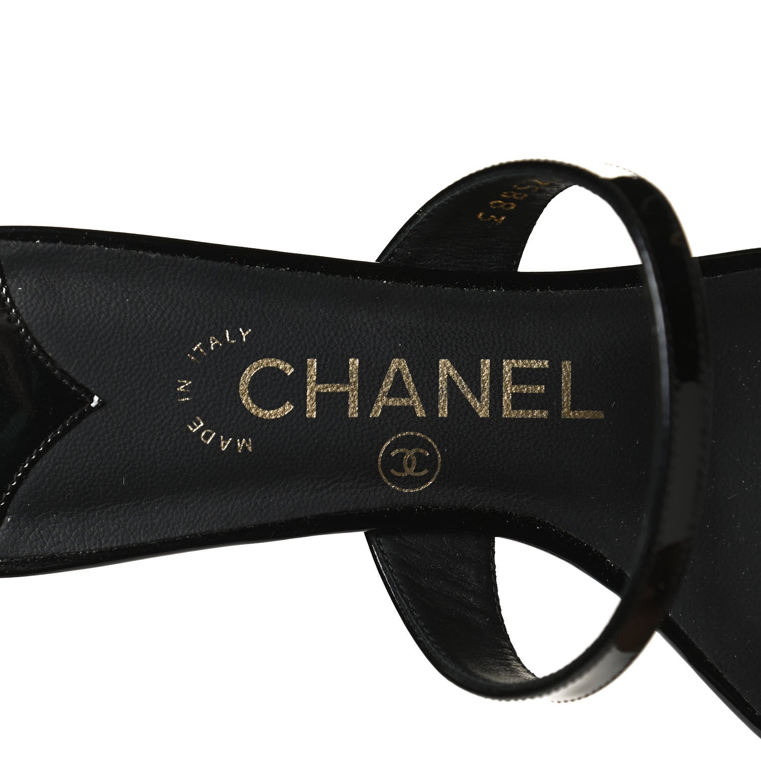 Chanel Patent CC Toe Ring Sandals 37 Black 9 of 12