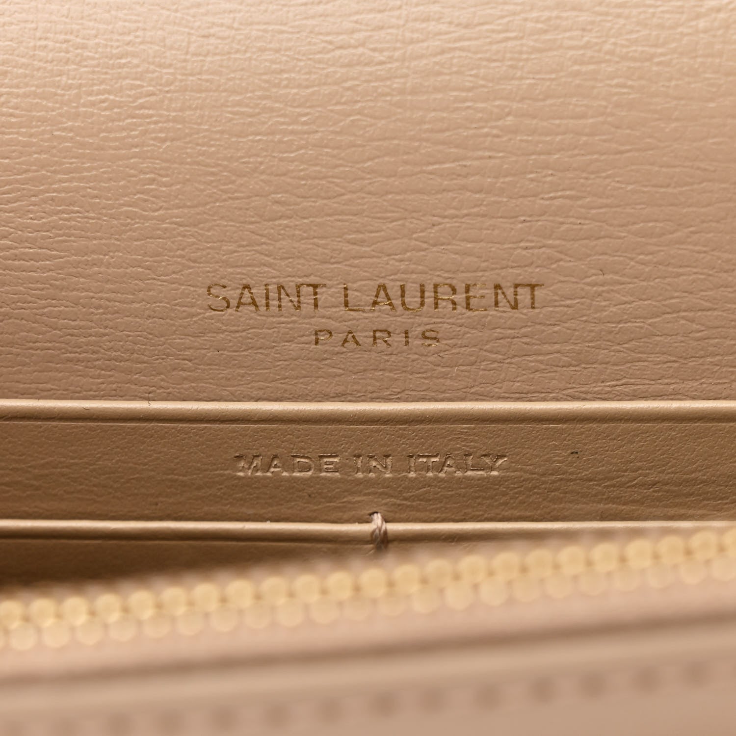 Saint Laurent Calfskin Monogram Sunset Chain Wallet Dark Beige 6 of 9