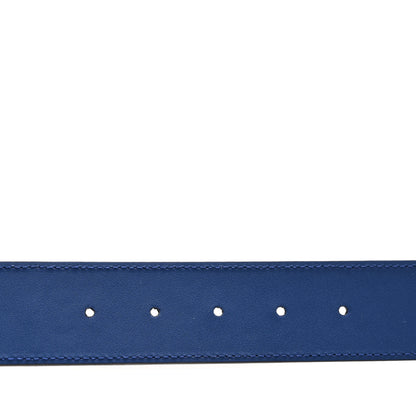 Gucci Calfskin GG Tennis Embossed Double G 40mm Belt 90 36 Intense Metal Blue 4 of 5