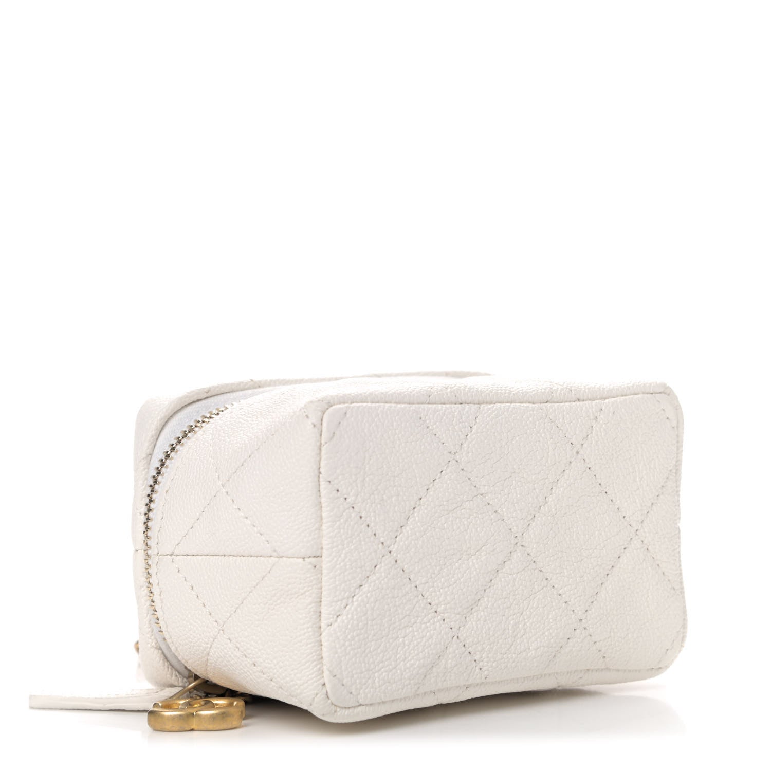Chanel Caviar Quilted Mini Top Handle Vanity With Chain White 3 of 4
