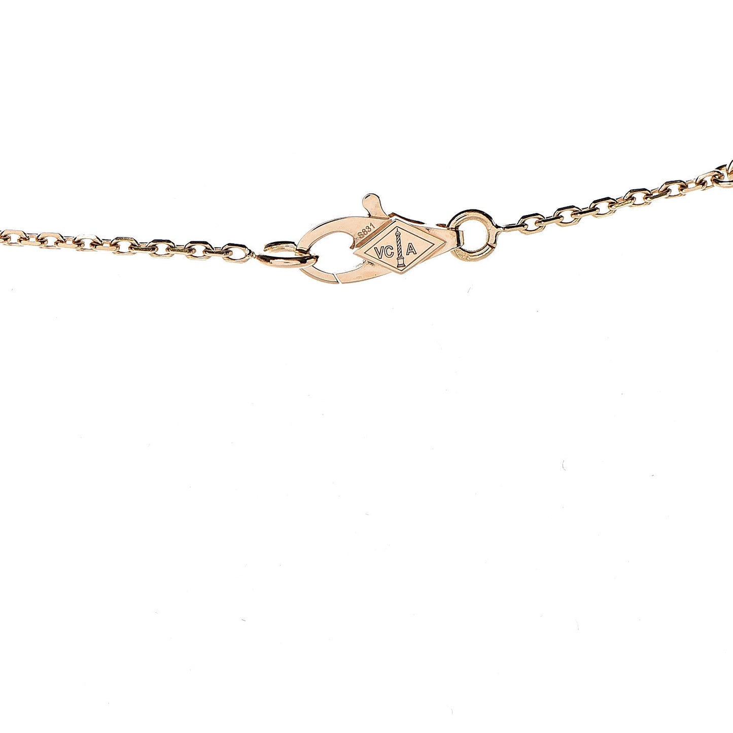 18K Yellow Gold Mother of Pearl Sweet Alhambra Butterfly Pendant Necklace