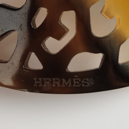 Hermes Buffalo Horn Curved Rocaille Hair Barette Natural 4 of 6