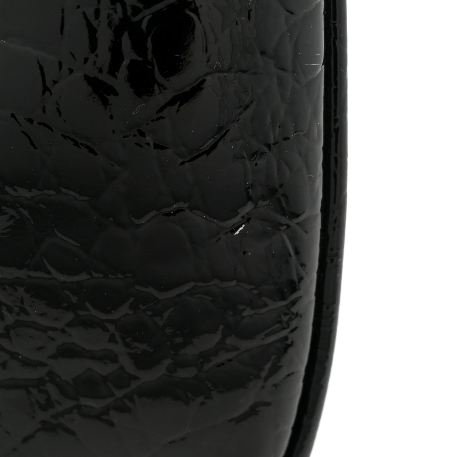 Saint Laurent Crocodile Embossed Calfskin Medium Paris VII Flat Hobo Black 14 of 15