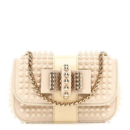 Christian Louboutin Calfskin Spikes Sweety Charity Shoulder Bag Beige 1 of 10