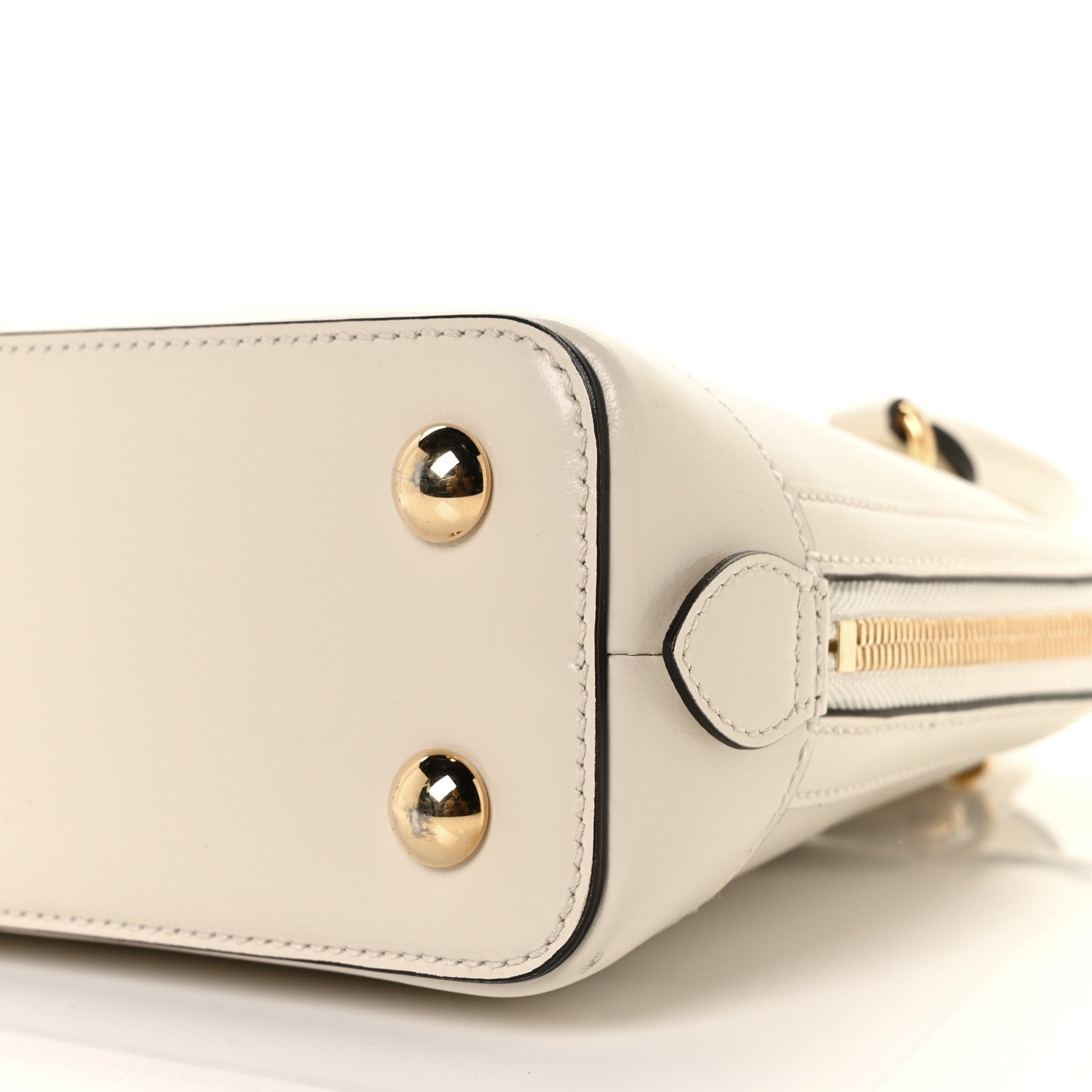Gucci Boarded Plutone Calfskin Small Horsebit 1955 Top Handle Bag Mystic White 8 of 8