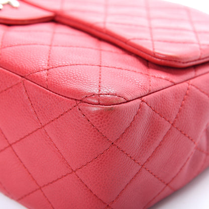 Chanel Washed Caviar Quilted Jumbo Single Flap Fuchsia 9 of 14