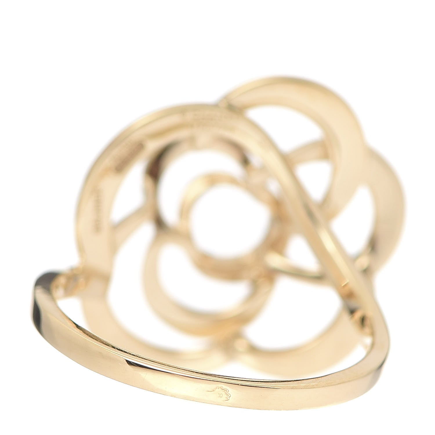 Chanel 18K Yellow Gold Fil De Camelia Ring 52 6 4 of 6