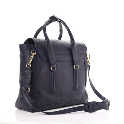 3.1 Phillip Lim 3.1 Textured Calfskin Large Pashli Satchel Ink 3 of 7