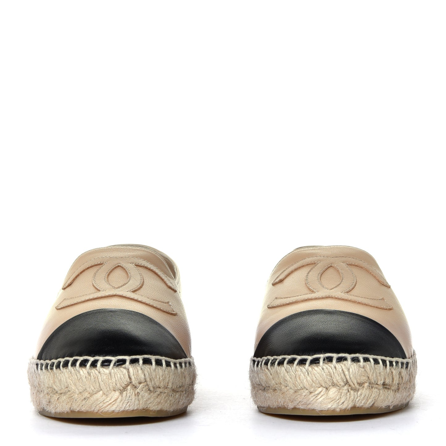 Lambskin CC Espadrilles 38 Beige Black