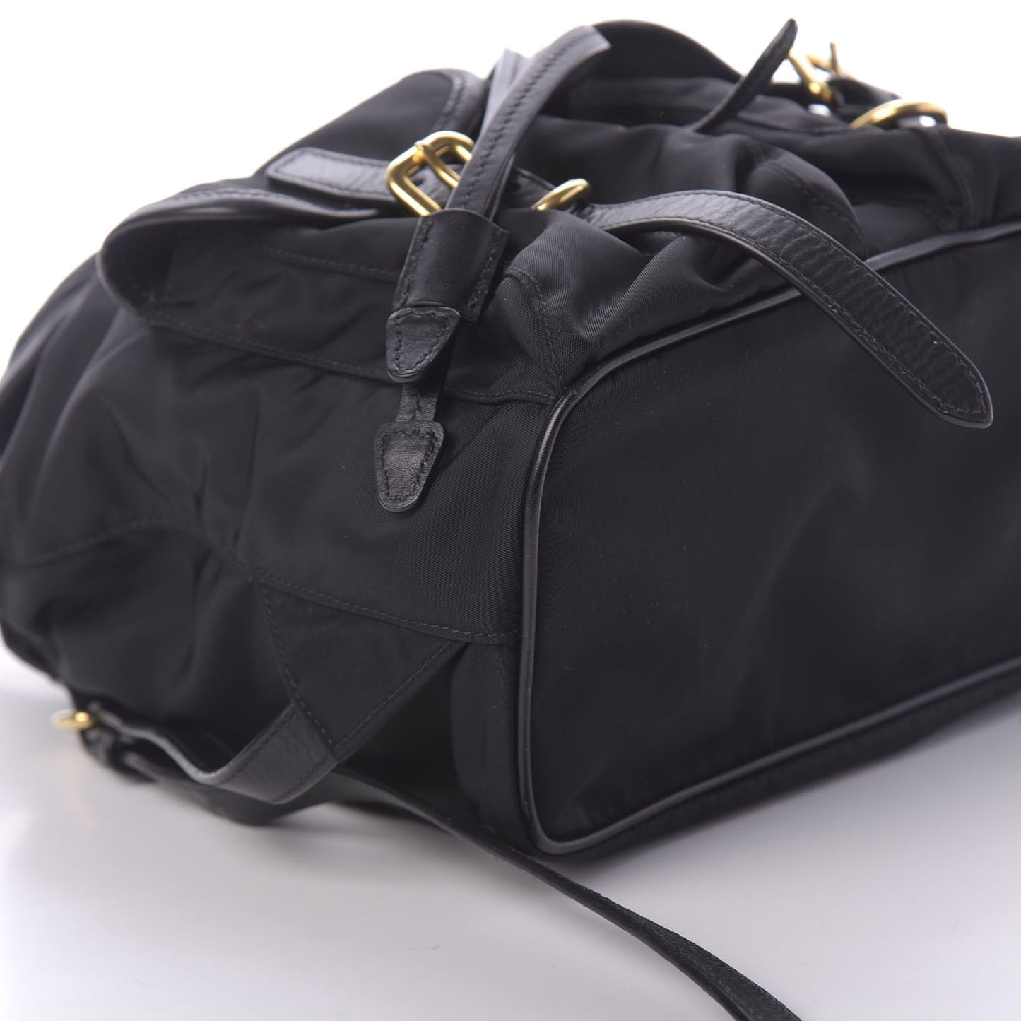 Tessuto Nylon Soft Calfskin Backpack Black