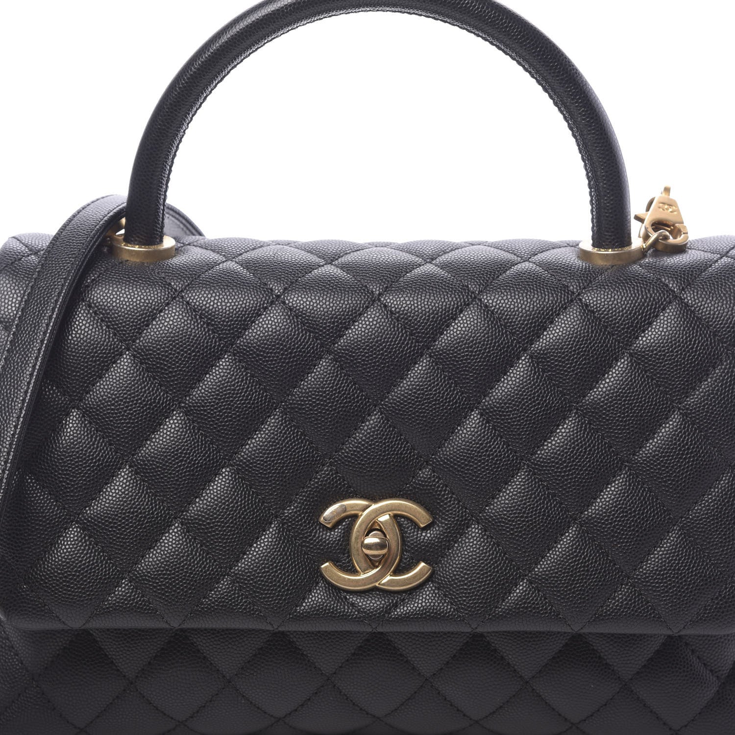 Chanel Caviar Quilted Small Coco Handle Flap Black 11 of 12