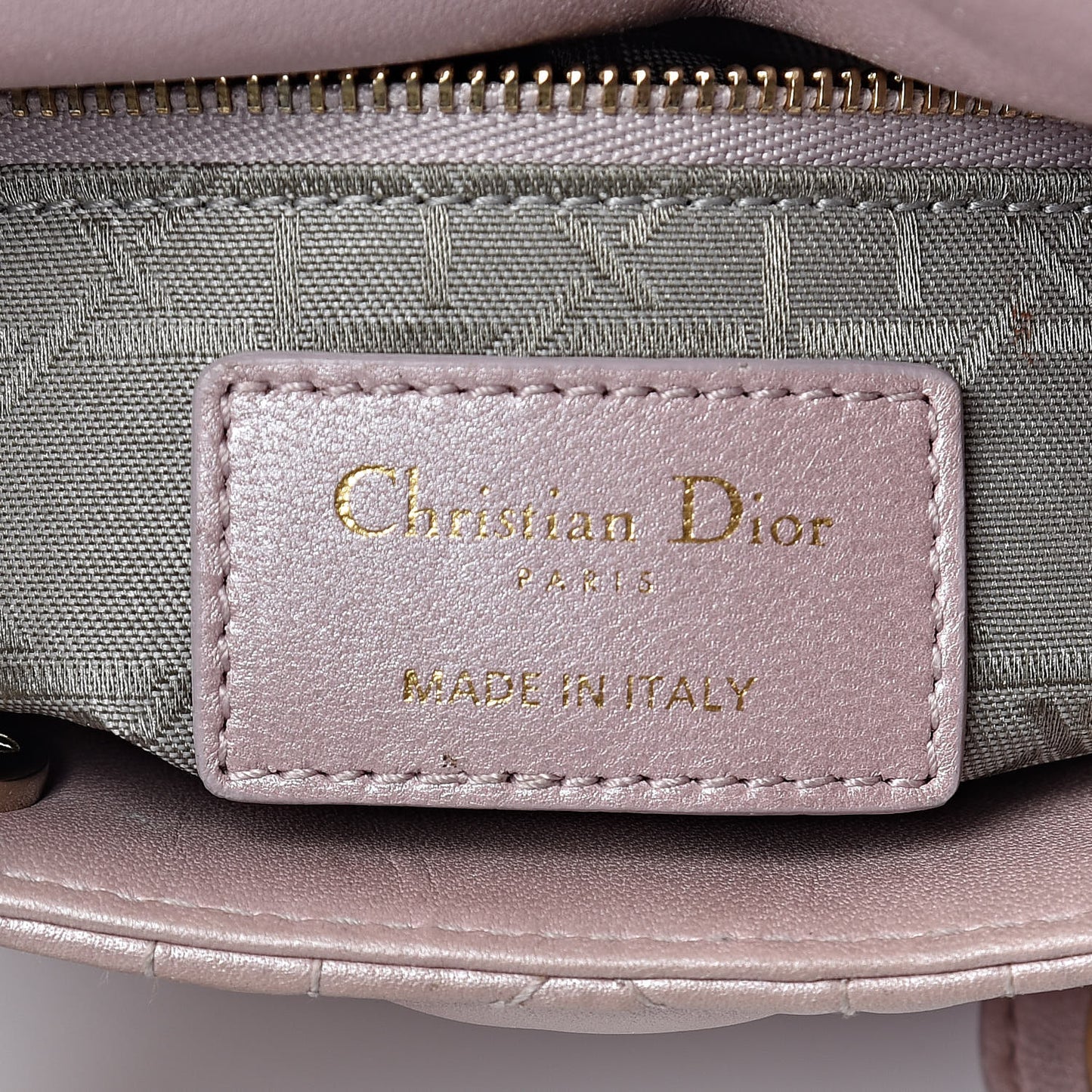 Metallic Lambskin Cannage Mini Lady Dior Lotus