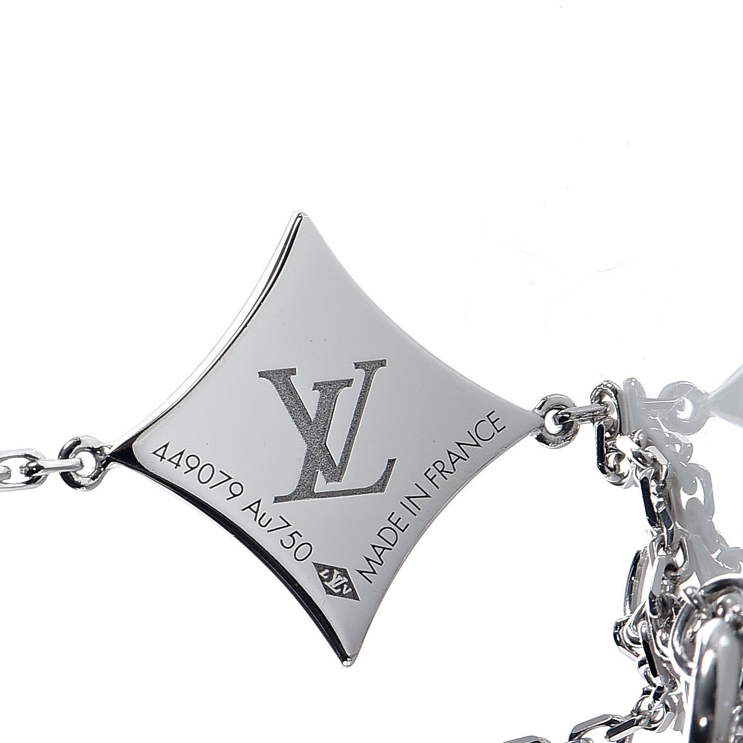 Louis Vuitton 18K White Gold Black Onyx Diamond Color Blossom BB Bracelet 4 of 5