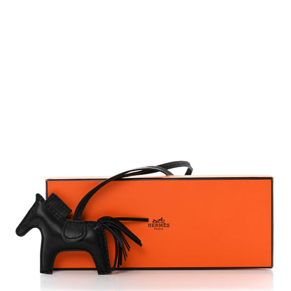 Hermes Milo Lambskin Grigri Rodeo Horse Bag Charm PM So Black 6 of 6