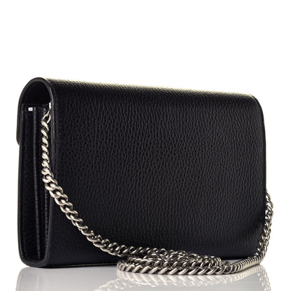 Gucci Calfskin Mini Dionysus Chain Wallet Black 3 of 8