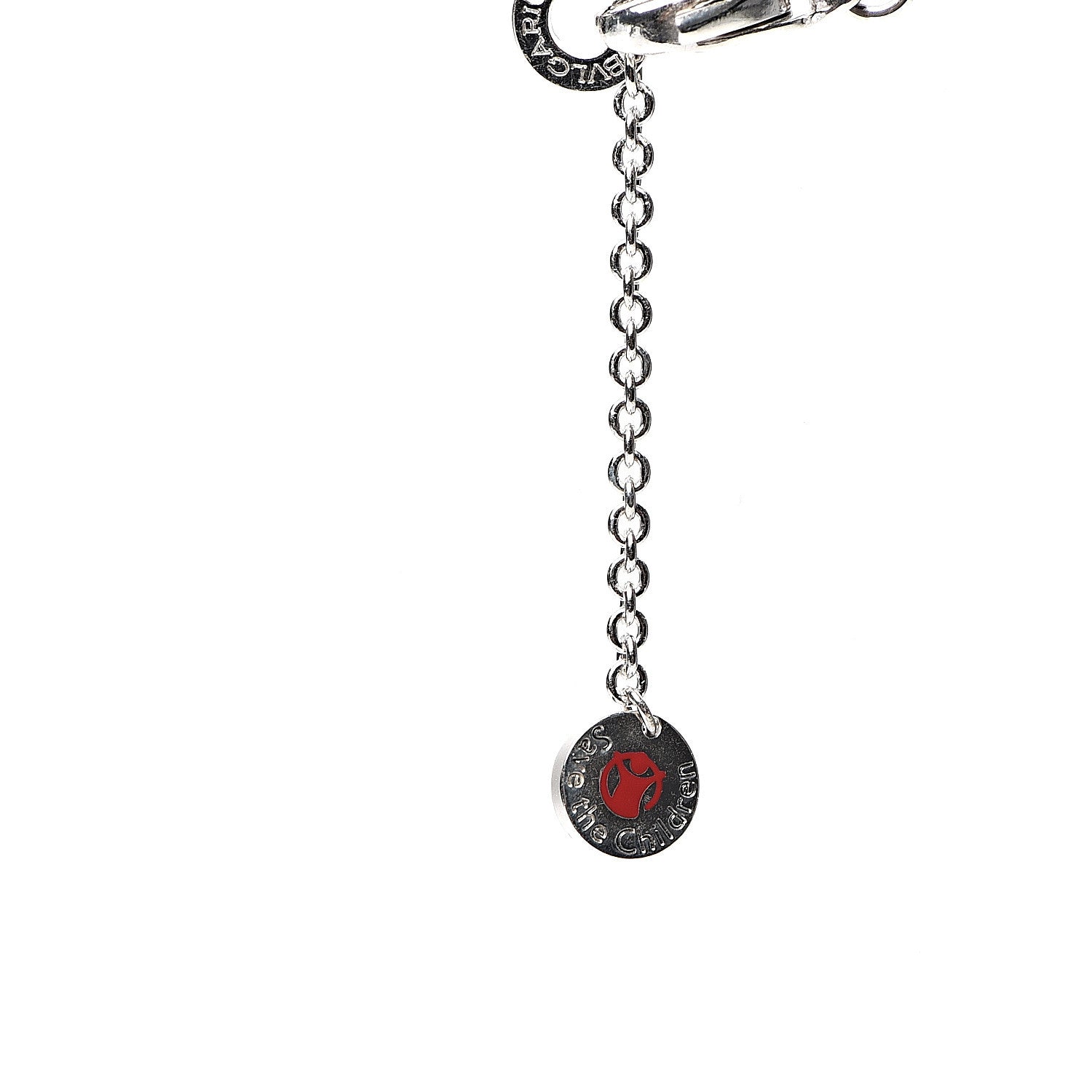 Bulgari Sterling Silver Ceramic Save The Children Pendant Necklace 3 of 4