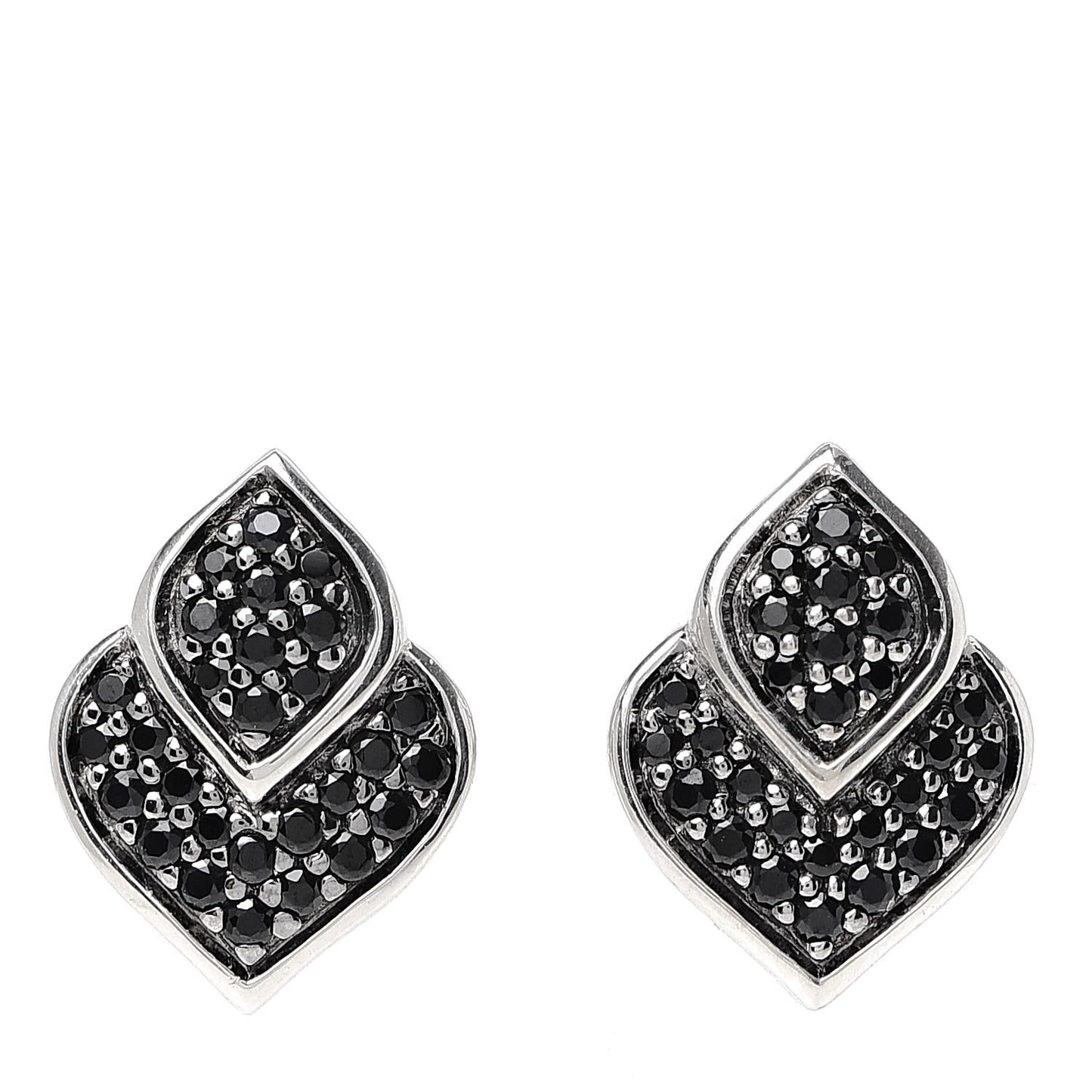 Sterling Silver Black Sapphire Spinel Legends Naga Stud Earrings