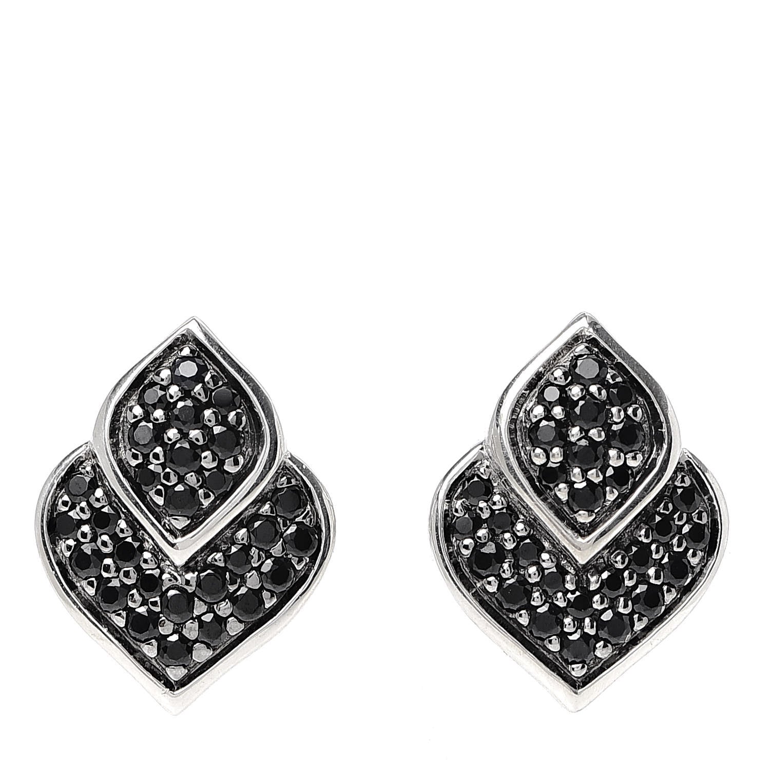 John Hardy Sterling Silver Black Sapphire Spinel Legends Naga Stud Earrings 1 of 4