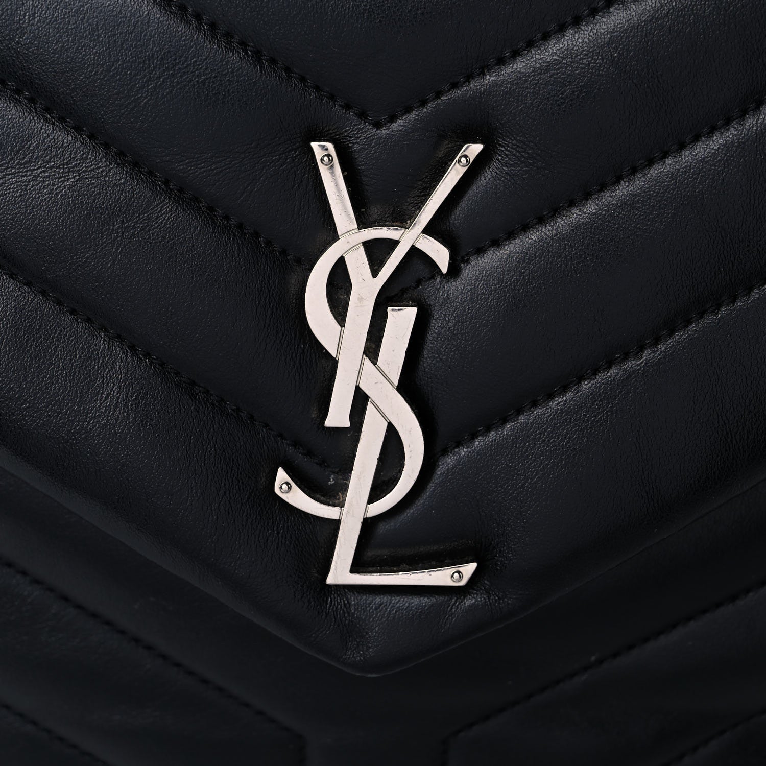 Saint Laurent Calfskin Y Quilted Monogram Medium Loulou Chain Satchel Black 16 of 18